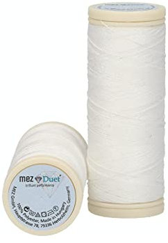 MEZ Duet Stärke 100 4644100-02000 weiß Nähgarn, 100 % Polyester, 50m
