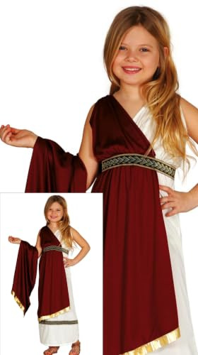 FIESTAS GUIRCA | Elegante Römerin Kostüm für Damen und Teenager - Umhang, Gürtel und Tunika - Römer und Grieche Kostüme für Halloween, Karneval und Kostümpartys - Ideal für Erwachsene und Jugendliche