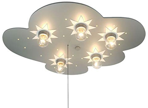 Niermann Deckenleuchte 767, Motiv: Wolke und Sterne, aus Titan