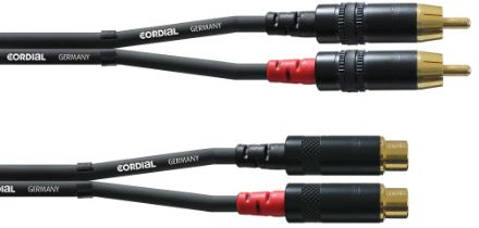 CORDIAL CABLES RCA-Audiokabel männlich/weiblich 1,5 m AUDIO Essentials RCA-Kabel