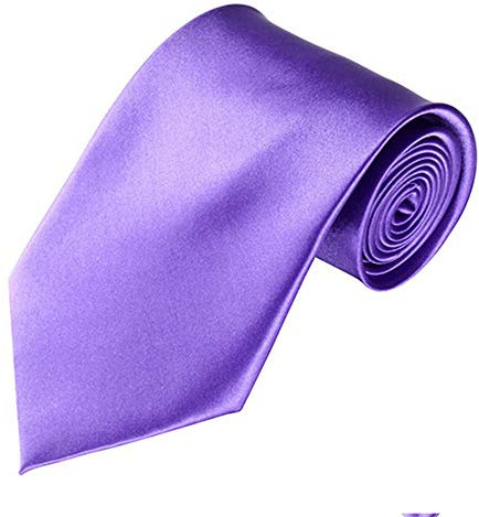 TopTie Cravate unisexe de couleur unie Cravate régulière violette