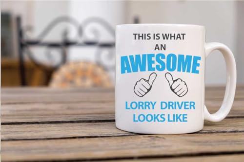 60 Second Makeover Limited This is What an Awesome Lorry Driver Looks Like Mug Truck Accessories Gifts for Truckers Lorry Driver Gifts for Men HGV Ceramic Coffee Cup