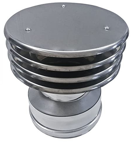 Canna fumaria parete doppia coibentata inox terminale cappello lamellare dn 80/130