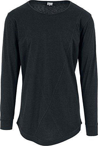 Urban Classics Herren Shaped Fashion Long Sleeve Tee, Schwarz, XL, TB1101-00007-0054