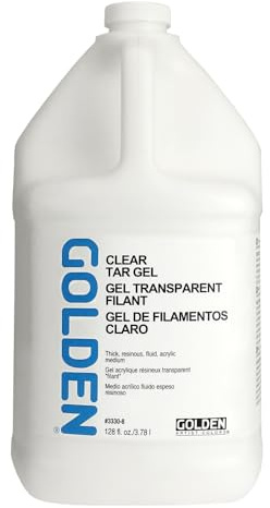 GOLDEN Clear Tar Gel, 128 fl. oz. Jar, Professional Acrylic Gel Medium, Transparent