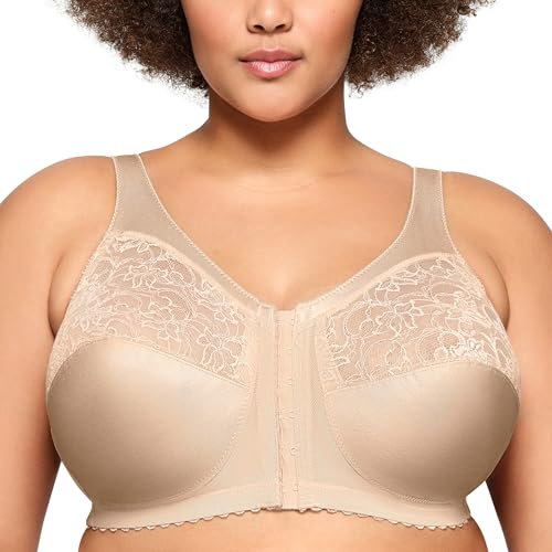 Glamorise Damen Vollfigur-BH, MagicLift, vorne geschlossen, Haut,110H