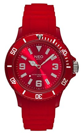 NEO watch Nice-1 N1-010 Unisex-Armbanduhr mit Silikonarmband, Rot