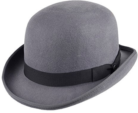 Jaxon & James Englischer Melone Hut aus Wollfilz - Grau - L