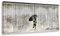 Kunstbruder Wandbild von Banksy Child In The Rain (div. Größen) - Kunstdruck auf Leinwand/Graffiti Street-Art Leinwandbild Bild 50x120cm