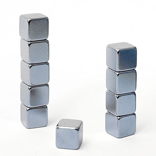 HAB & GUT -MC000-CUBL- 10 Magnet-Würfel, 5 x 5 x 5 mm, NEODYM - N38 - sehr stark - ANTHRAZIT