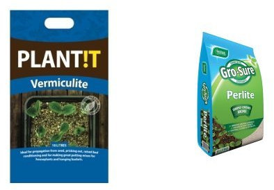 PLANT !T 10L Vermiculite Bag & Westlands Horticulture 10 Litre Gro-Sure Perlite Pouch Set