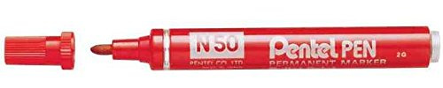 Pentel Marker N50-B Permanentmarker, 1 Stück, rot