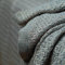 LinenMe Grau/Beigefarbener Merinowolle-Plaid Eleonora