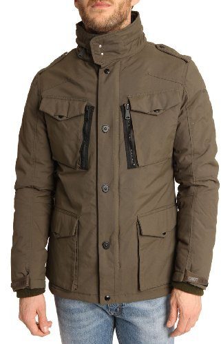 Schott NYC Field, Giacca Uomo, Verde (Grün (Khaki)), S