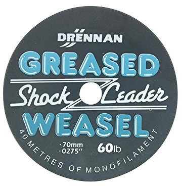Drennan Greased Weasel Shock Leader 40m Spools: 60lb Grey