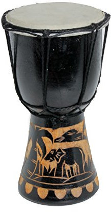 15cm Djembe Trommel Bongo Elefant Schwarz A1