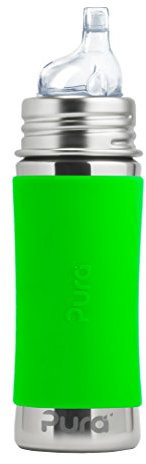 Pura kiki Trinklernflasche Edelstahl für Kleinkinder grün 325 ml