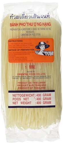 Farmer Reisnudeln – Thailändische, 1 mm breite Reisbandnudeln aus Reismehl – 17 x 400 g