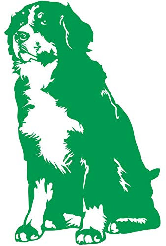 wall-refine WH-00035 | Berner Sennenhund SITZEND | Premium Wandtattoo Wandaufkleber der Extra-Klasse, 32 x 50 cm, Kiwi, seidenmatter Glanz