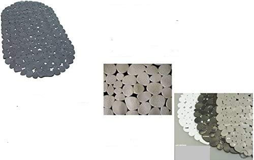 Sehr schöne Badewannenmatte GRAU STONE Oval-BADEWANNENEINLAGE Antirutschmatte KIESEL-OPTIK STONE Wanneneinlage viele Saugnäpfe an der Unterseite sorgen für perfekten Halt-geeignet für alle handelsüblichen Badewannen-Schadstoffrei