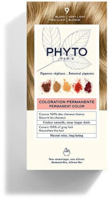 Phyto Phytocolor 9 Hellblond Permanente Haarfarbe ohne Ammoniak, 100% Abdeckung für weißes Haar