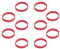 Hoerev (Prix / 10 pièce Bracelets en Silicone Blanc, Bracelets Silicone,Rouge,Circonférence of 202mm Médium