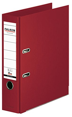 Original Falken Chromocolor Premium-Ordner. Made in Germany. Kunststoffbezug außen und innen 8 cm breit DIN A4 bordeaux Ringordner Aktenordner Briefordner Büroordner Plastikordner Schlitzordner