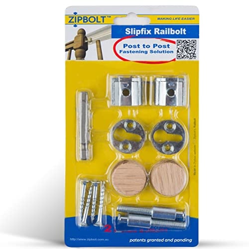 Zipbolt Slipfix Rail Bolt 13.810, 1 Double Pack with Wood Plugs
