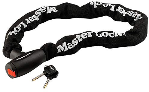 MASTER LOCK 8291EURDPS STAHLKETTE 1M X 10MM MIT VINYLSCHUTZ INTEGRIETES SCHLÜSSELSCHLOSS