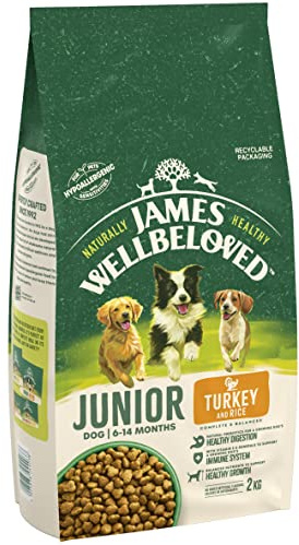 James Wellbeloved Junior Turkey & Rice 2 kg Bag, Hypoallergenic Dry Dog Food