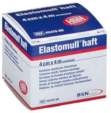 Elastomull haft Binde, elastische Fixierbinde, selbsthaftend Schnellverband, 10x 4cm