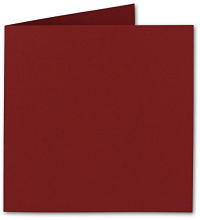 FarbenFroh by GUSTAV NEUSER Quadratische Falt-Karten 15 x 15 cm - Dunkelrot - 100 Stück - formstabil - für Drucker geeignet - für Grußkarten, Einladungen & mehr