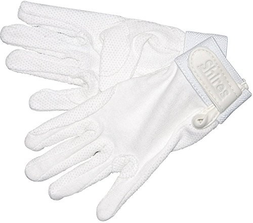 Shires Kinderhandschuhe, Baumwolle (körnige Struktur) M weiß