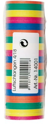4 Stangen Luftschlangen 72 Papierschlangen bunte Deko