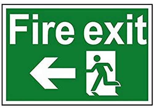 Scan SCA1506 Self adhesive PVC sign - Fire exit - running man arrow left - 300 x 200mm