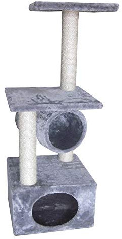 Europet Kratzbaum mit Stamm, 8 x 38 x 38/110 cm, Hellgrau