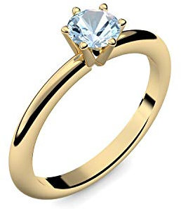 Goldring Aquamarin 585 + inkl. Luxusetui + Aquamarin Ring Gold Aquamarinring Gold (Gelbgold 585) - Precious Amoonic Schmuck Größe 60 (19.1) AM195 GG585AQFA60
