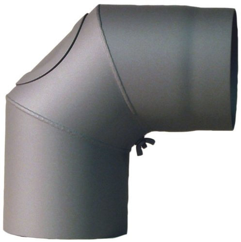 Ofenrohr-Bogen 150 mm, 90 mit Tür, grau 2003198