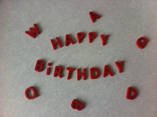 Edible Letters Cupcake Cake Toppers, Decorations, Wedding. Up to 30 Letters (Red) Please Message me with The Letters You Would Like.