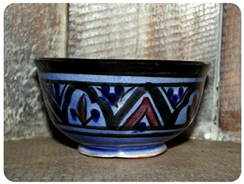 Simandra Orientalische marokkanische Keramikschale Keramik Müsli Obst Salat Schale Schüssel Deko klein Color Blau