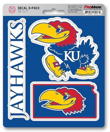 NCAA Kansas Jayhawks Team Decal, 3-Pack