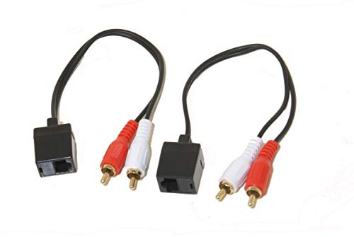 Keene Electronics Stereo Audio Over CAT5 CAT6 Cable Extender 100m RCA Phono Plugs No Power Required (per Pair) C5AUDIOP