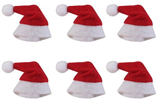 Tiuimk Mini Santa Claus Hats Christmas Party Lollipop Decorations Pack of 6