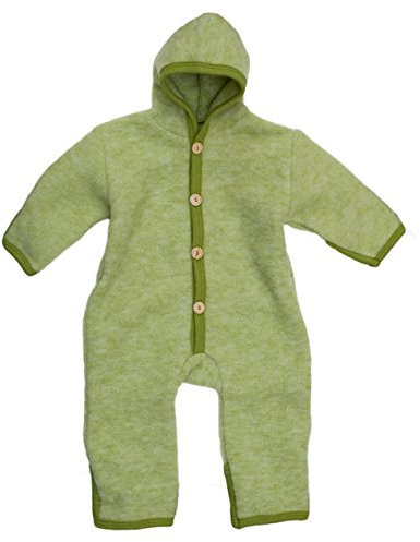 Cosilana Baby Overall aus Wollfleece kbT (62/68, Lindengrün-Melange)