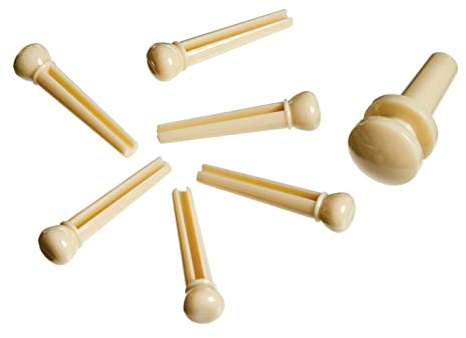Planet Waves PWPS11 Injected Molded Bridge Pins with End Pin Set of 7 Ivory