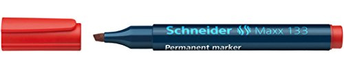 Schneider Schreibgeräte Permanentmarker Maxx 133, nachfüllbar, 1+4 mm, rot, 10 Stück
