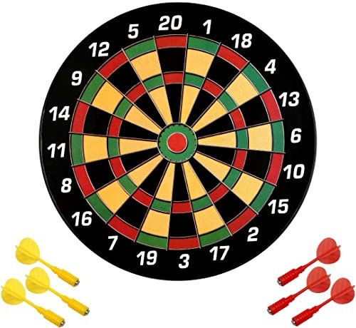 Karella Magnet Dartboard Family, magnetische Dartscheibe, Zielscheibe Ø 40 cm, Safety Dartspiel für Kinder und Erwachsene, hohe Magnetkraft, inklusive 6 magnetischen Pfeilen