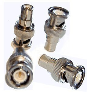 4 x Phono F to BNC M RCA socket to BNC Plug adaptor converters. Turn a phono plug into BNC Male connector instantly HDinterconnects brand.