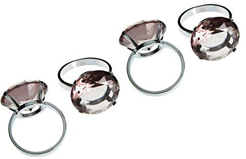 Premier Housewares Serviettenringe, 4er Set, rauchgrauer Diamante, verchromt