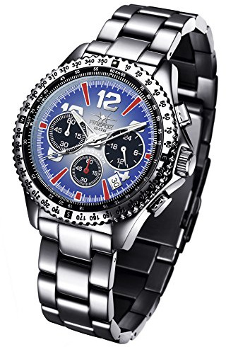 FIREFOX Racer FFS15-103 blau Herrenuhr Armbanduhr Chronograph massiv Edelstahl Sicherheitsfaltschließe 10 ATM Prüfdruck